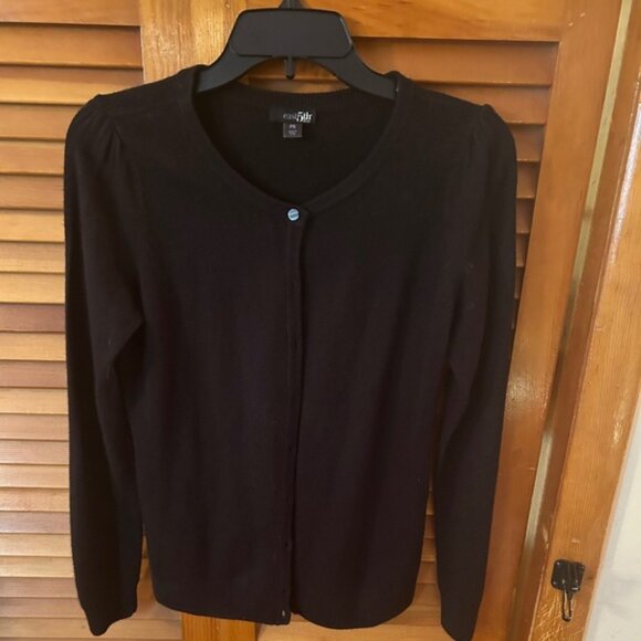 East 5th black button down sweater with long sleeves - Picture 1 of 3